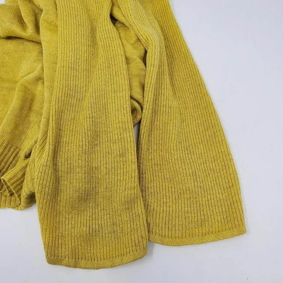 POETRY 100% LINEN MUSTARD YELLOW SWEATER LIGHTWEIGHT WOMEN SIZE 4 FALL HARVEST - Picture 8 of 12